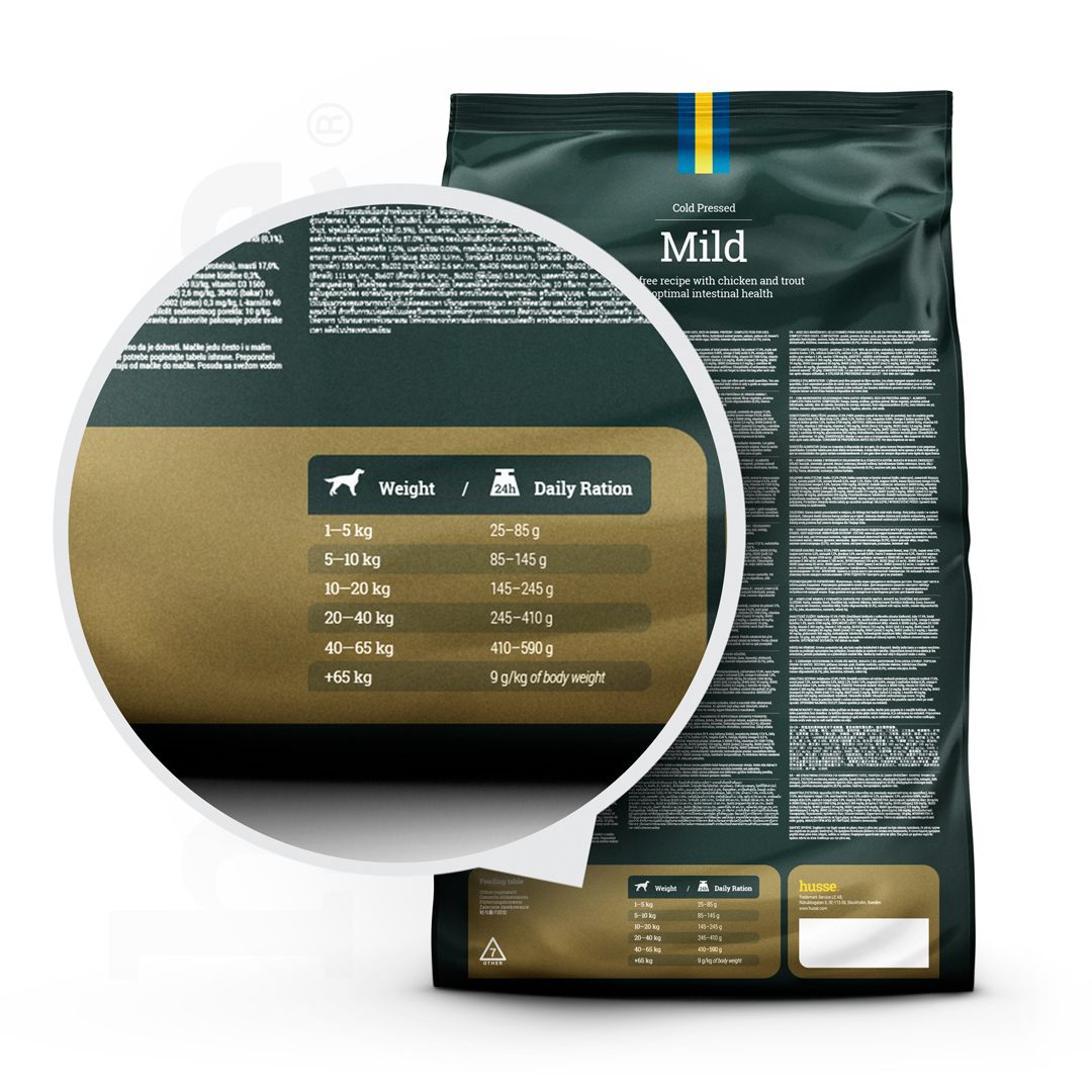 Mild, 12 kg | Gluten free pellets rich in chicken for optimal intestinal health