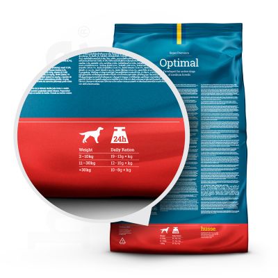 Optimal, 12 kg | Complete & balanced nutrition for active dogs
