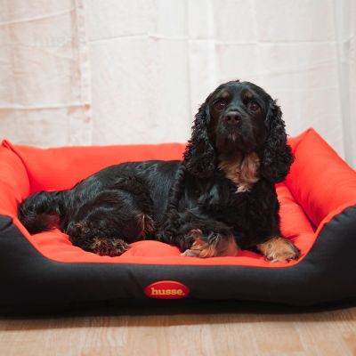Paus, red L | Rectangular cosy bed for large-sized pets