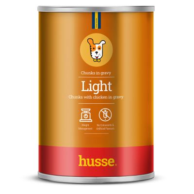 Light, pack | 12 cans of tasty chunks with chicken for dogs